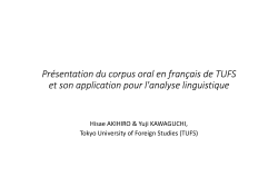 Présentation du corpus oral en français de TUFS et son application