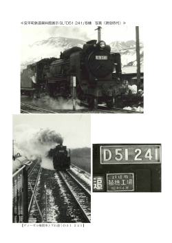 ≪安平町鉄道資料館展示SL｢D51 241｣号機 写真（現役時代）≫