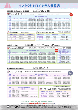 インタクト HPLCカラム価格表