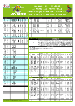 2014-2015 シーズン イースタン 第11節 レバンガ北海道(H) vs - NBL