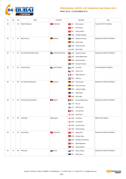provisional entry list hankook 24h dubai 2015