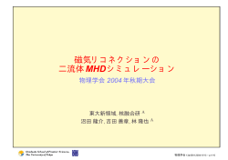 磁気リコネクションの 二流体MHDシミュレーション