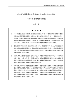 バーゼル委員会による大口エクスポージャー規制 に関する最終規則の公表