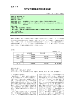 様式 C-19 科学研究費補助金研究成果報告書 - KAKEN - 科学研究費