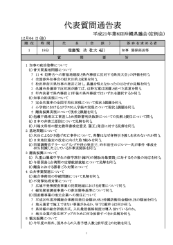 代表質問通告表 - 沖縄県