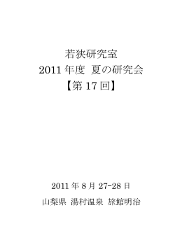 2011年度冬の研究会 - 埼玉大学 理工学研究科 若狭研究室