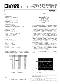 単電源、電源電位振幅出力型 ローパワーFET入力デュアル・オペアンプ