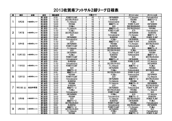 2013佐賀県フットサル2部リーグ日程表