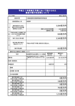 939百万円 平成21年度補正予算において設けられた 基金の執行状況等