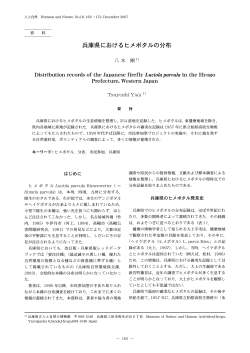 兵庫県におけるヒメボタルの分布 - 兵庫県立 人と自然の博物館
