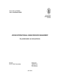 Japans internationaal HRM - Japanse studies