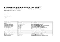 Breakthrough Plus Level 2 Wordlist - Macmillan Breakthrough