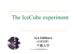 IceCube実験 - 東京大学宇宙線研究所