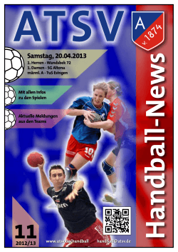 Download der »Handball-News« vom 20.04.2013 - Ahrensburger
