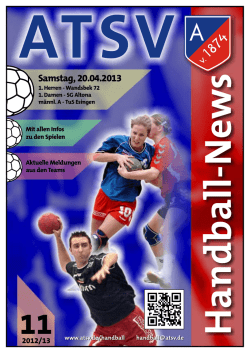Download der &raquo;Handball-News&laquo; vom 20.04.2013 - Ahrensburger