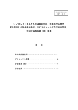 「ナノエレクトロニクス半導体新材料・新構造技術開発－ 窒化物系化合物