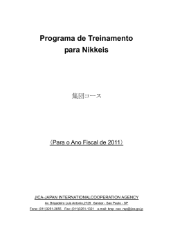 Programa de Treinamento para Nikkeis - JICA