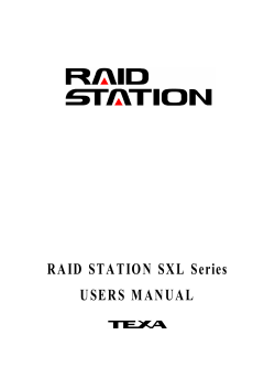 RAID STATION SXL Series USERS MANUAL - Texa