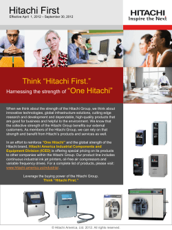 HIGIS 3/Presentation Materials/E_WhiteA - Hitachi America, Ltd.