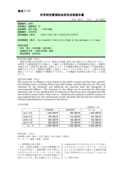 様式 C-19 科学研究費補助金研究成果報告書 - KAKEN - 科学研究費