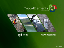 プレゼンテーション - Critical Elements Corporation