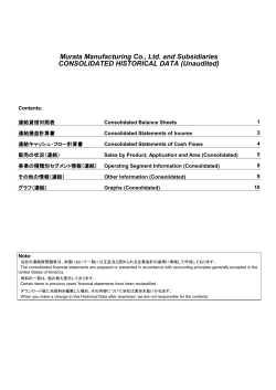 Murata Manufacturing Co., Ltd. and Subsidiaries CONSOLIDATED