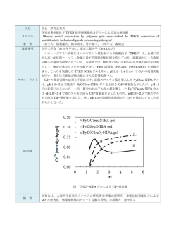 区分 学会・研究会発表 タイトル 含窒素多座配位子 TPEN 誘導体架橋高