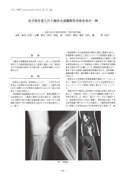 再手術を要した上腕骨小頭離断性骨軟骨炎の一例 - スポーツ傷害