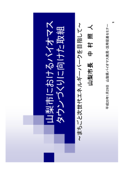 中村 照人 山梨市におけるバイオマスタウンづくりに向けた取組