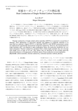 丸山 茂夫*, 単層カーボンナノチューブの熱伝導,  - 東京大学