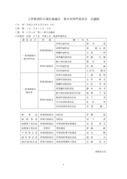 上伊那消防広域化協議会 第6回専門委員会 会議録