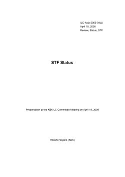 STF Status - ILC-Asia - kek