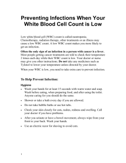 Preventing Infections When Your White Blood Cell Count is Low