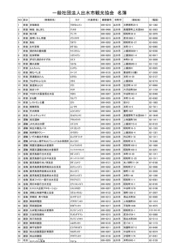 一般社団法人出水市観光協会 名簿