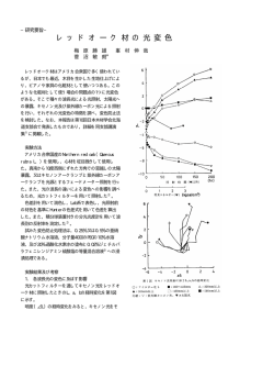 レッドオーク材の光変色