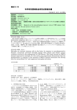 様式 C-19 科学研究費補助金研究成果報告書 - KAKEN - 科学研究費
