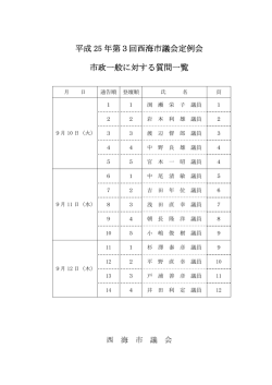 一般質問 - 西海市