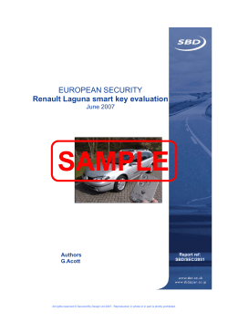 Renault Laguna Smart key evaluation report SAMPLE - SBD