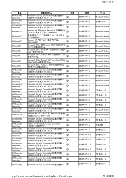 Windows XP 最終更新履歴