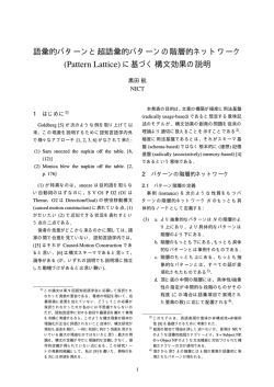 語彙的パターンと超語彙的パターンの階層的ネットワーク