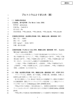 プルトニウムとりまとめ（案）[PDF]