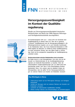 Versorgungszuverl舖sigkeit im Kontext der Qualit舩s - VDE