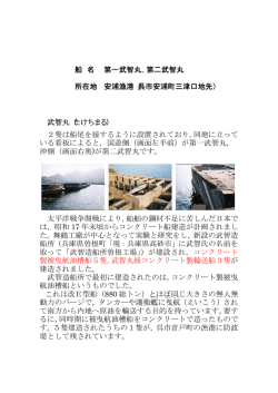 武智丸（たけちまる） 2隻は船尾を接するように設置されており，同 - 呉市