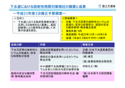 下水道における放射性物質対策検討の概要と成果 ～平成23年度3次
