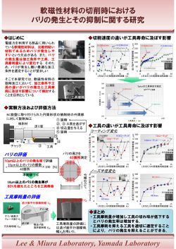 軟磁性材料の切削時における バリの発生とその抑制に関する研究 Lee