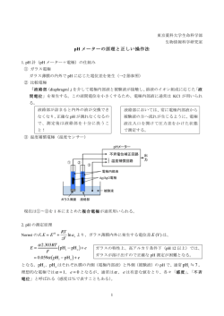pH メーターの原理と正しい操作法 E = &alpha;2.303RT F pHi - 生命科学部