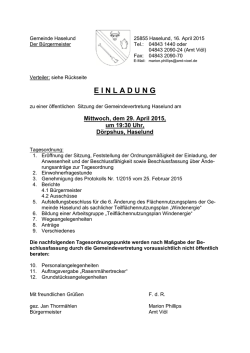 GV-Sitzung - Gemeinde Haselund