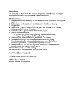 Gemeinderatssitzung - Gemeinde M&uuml;hlingen