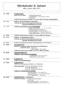 Gottesdienstordnung der Pfarre St. Salvator