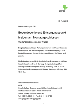 April 2015 EP und Deponie BHH geschlossen